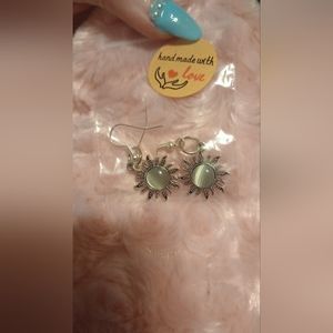Silver sun earrings